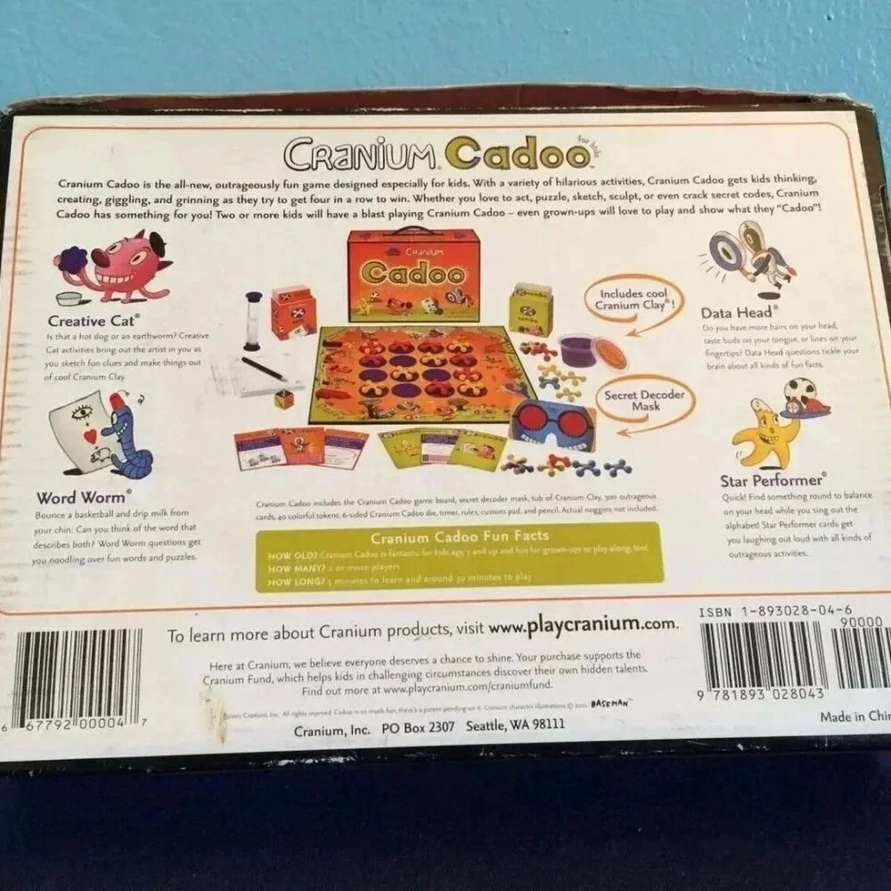 COPY - CRANIUM CADOO for Kids Ages 7+ Sculpt Clues, Act, Sketch, Solve Puzzles … - Picture 3 of 8